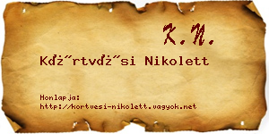 Körtvési Nikolett névjegykártya